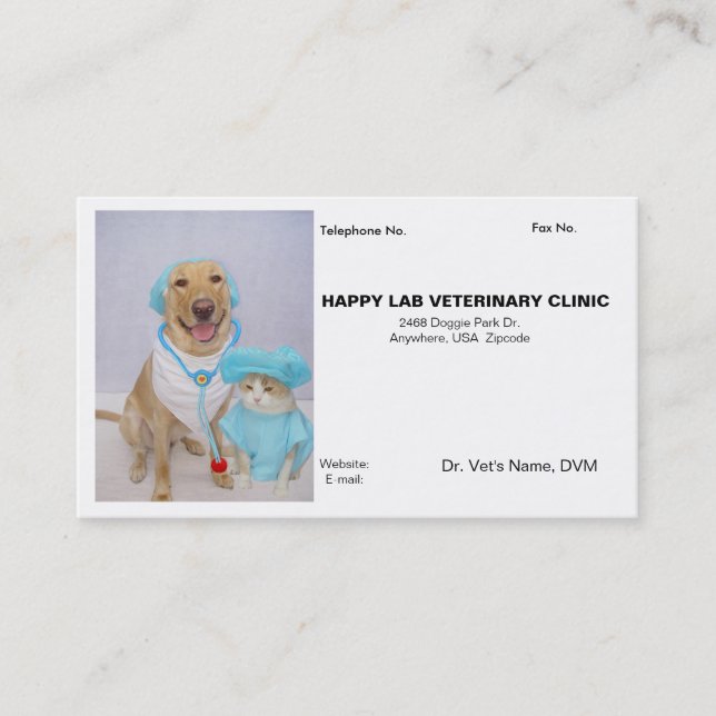Le carte de visite du vétérinaire (Devant)
