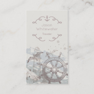 Le carte de visite du voyageur nautique de style -