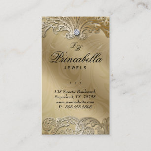 Le carte de visite élégant de bijoux laisse l'or