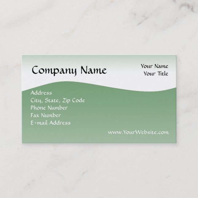 Le carte de visite mou de vague verte, conçoivent (Devant)