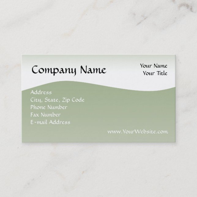 Le carte de visite mou de vague verte, conçoivent (Devant)