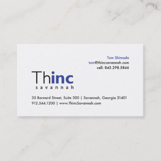Le carte de visite ThincSavannah de Tom