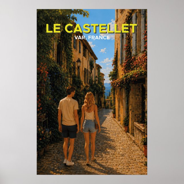 Le Castellet, France – Vintage Travel Poster (Front)