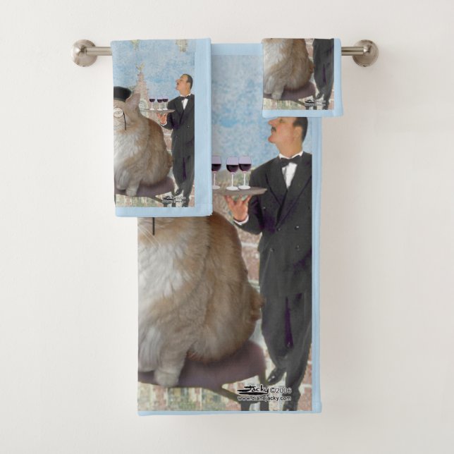 Le Cat du Cafe Bath Towel Set (Insitu)
