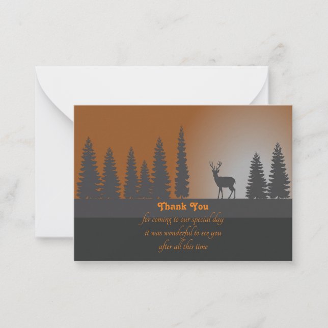 Le cerf dans le Carte de remerciements forestier d (Devant)