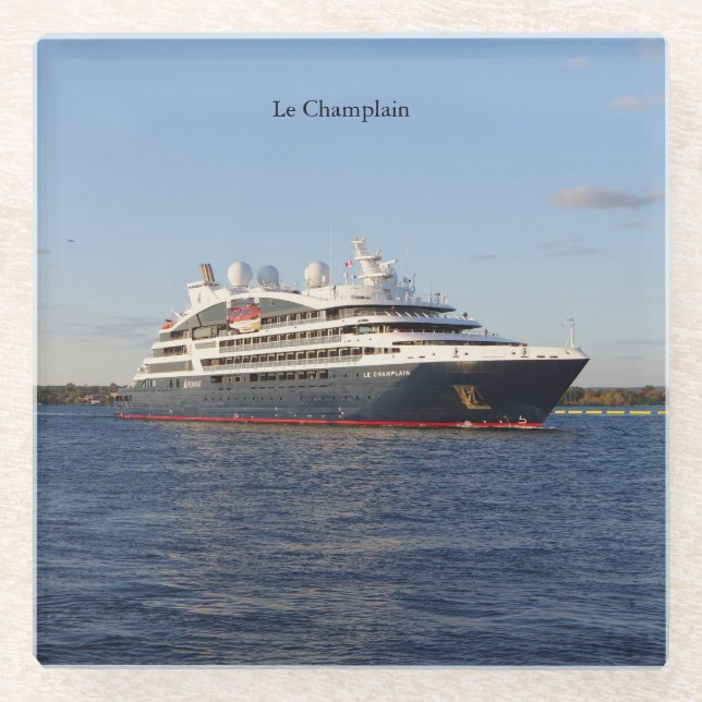 Le Champlain glass coaster (Front)