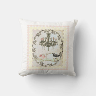 "Le Chandelier" Pearls and Roses Reversible Pillow