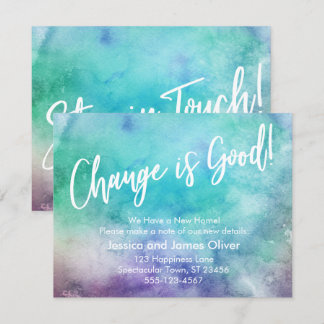 Le changement est bon ! Faire-part couleur aquarel