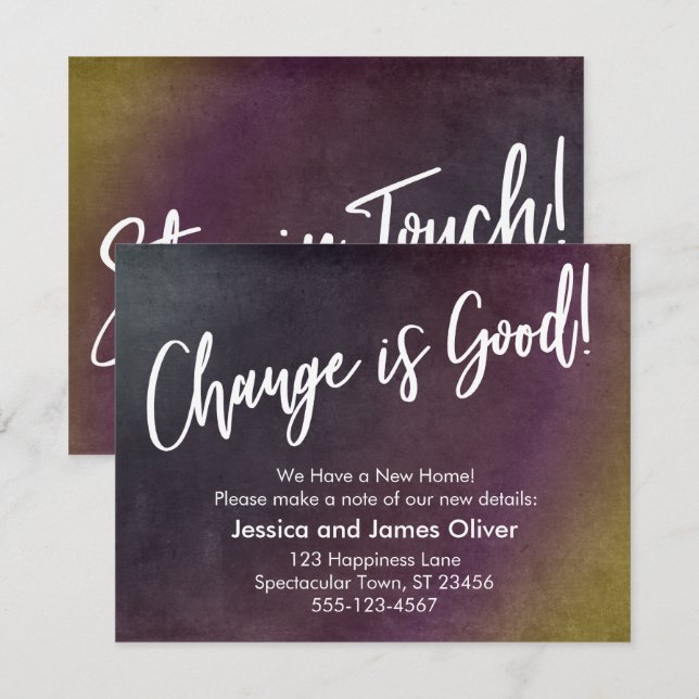 Le changement est un bon Faire-part de grunge mult (Devant / Derrière)
