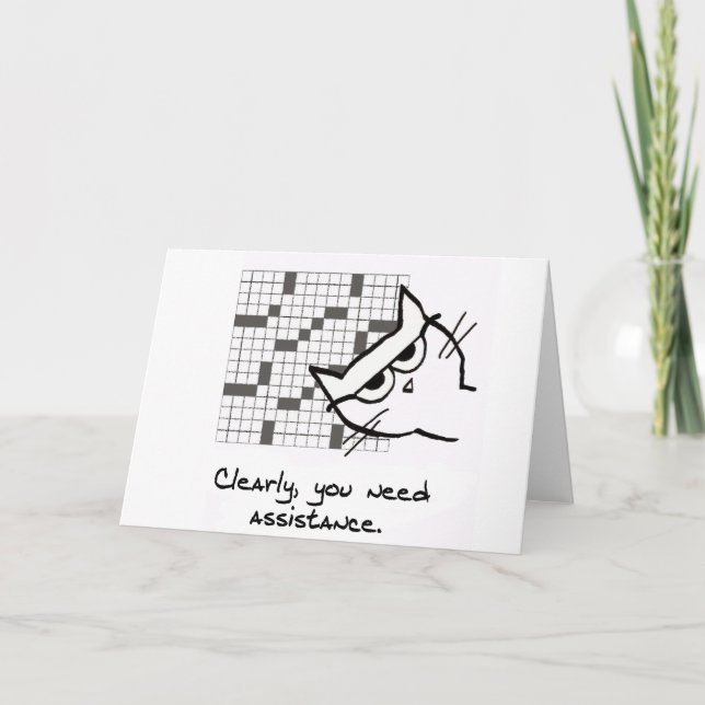Le chat aide avec le mot de passe - Drôle carte de (Devant)