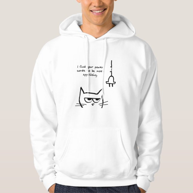 Le chat aime des cordons de secteur - sweat - (Devant)