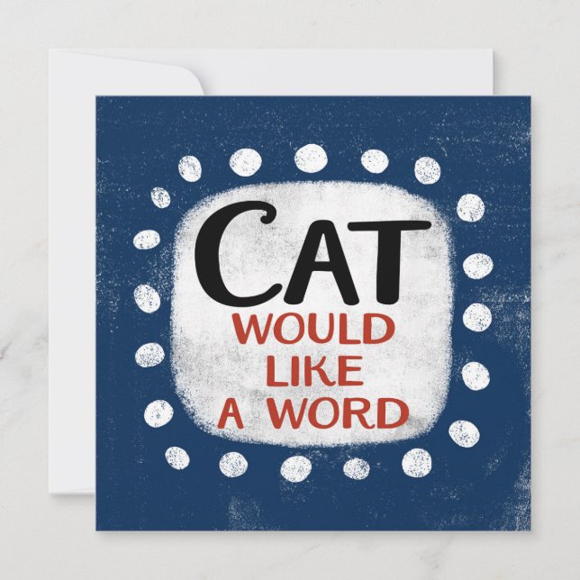 Le Chat Aimerait Une Carte De Voeux Word (Devant)