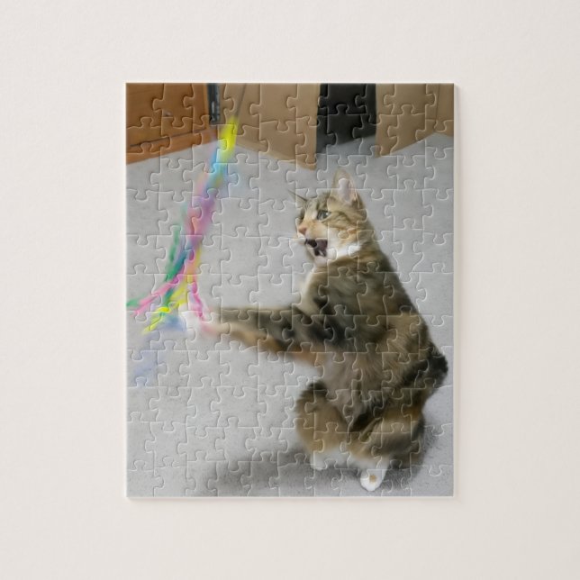 Le chat attaque le puzzle de teaser (Vertical)