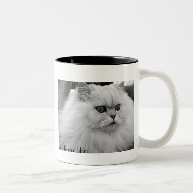 Le Chat Blanc Two-Tone Coffee Mug (Right)
