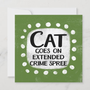 Le Chat Commence Sur Une Carte De Voeux Étendue Po