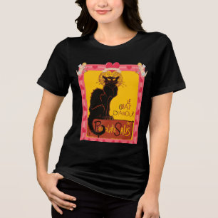 Le Chat D'Amour With Heart And Cherub Border Tri-Blend Shirt