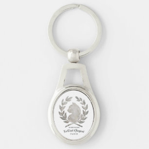 Le Chat d'Argent Oval Cameo Keychain