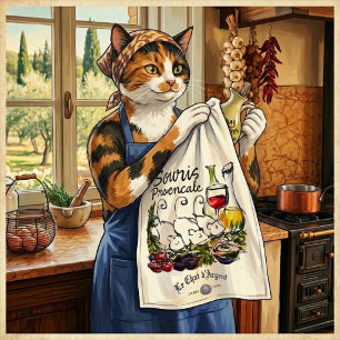 Le Chat d'Argent "Souris Provençale" Chef Kitchen Towel