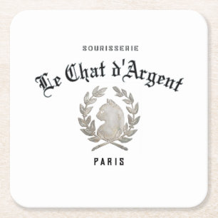Le Chat d'Argent Vintage Square Coaster