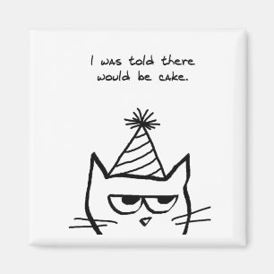 Le chat déteste Anniversaire - Drôle Aimant Chat