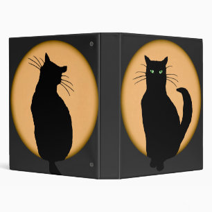 Le chat en hausse de lune silhouette le classeur