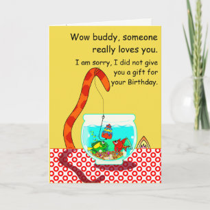 Le chat et la carte d'anniversaire de cuvette de
