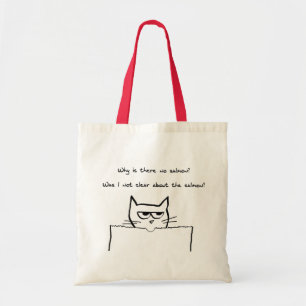 Le chat fâché exige le saumon - sac fourre-tout