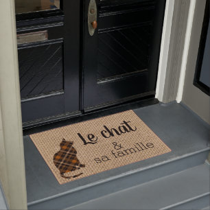 Le chat - funny French quote Doormat