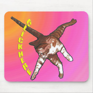 Le chat indique cliquent sur ici ! Tapis de souris