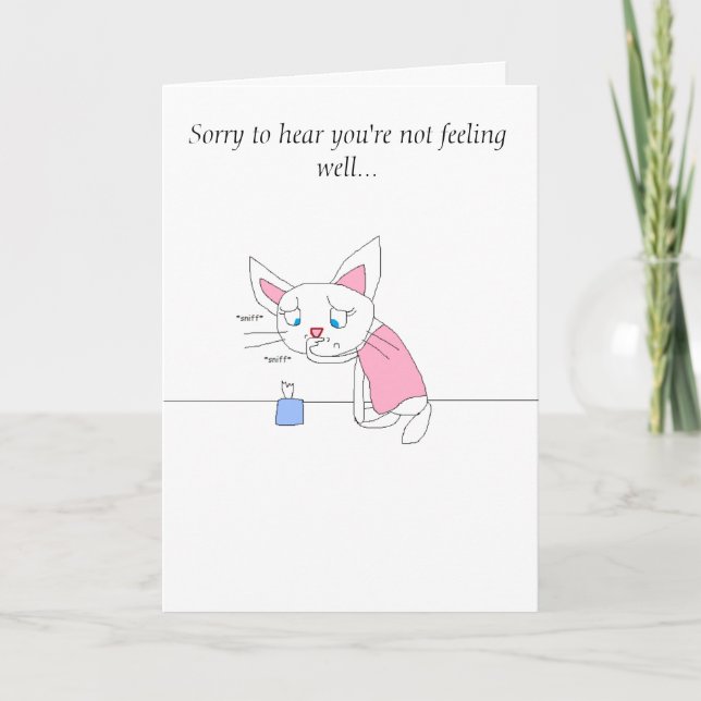 Le chat malade obtiennent la carte bonne (Devant)