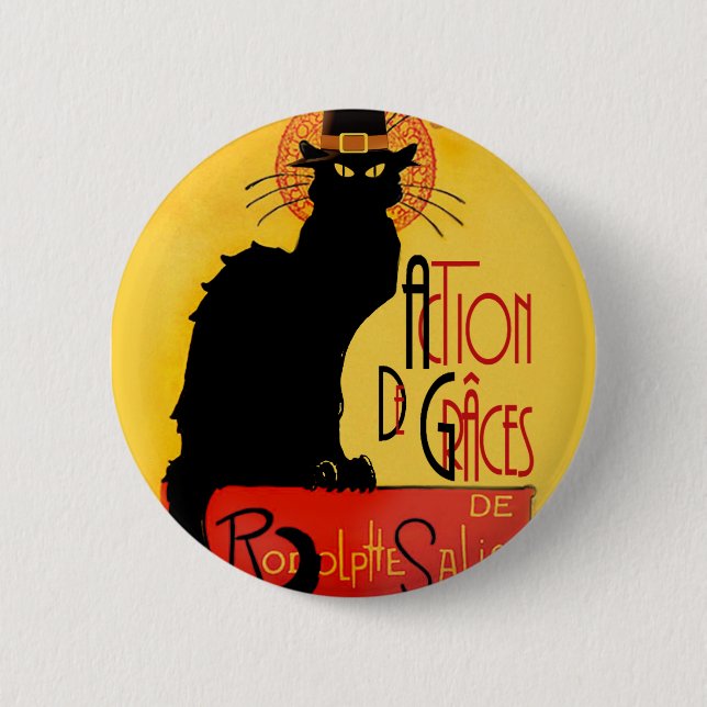 Le Chat Noir - Action De Grâces 2 Inch Round Button (Front)