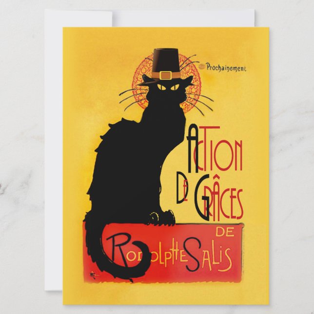 Le Chat Noir - Action De Grâces Invitation (Front)