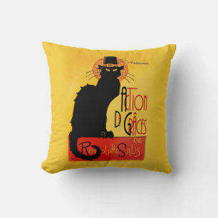 Le Chat Noir - Action De Grâces Throw Pillow