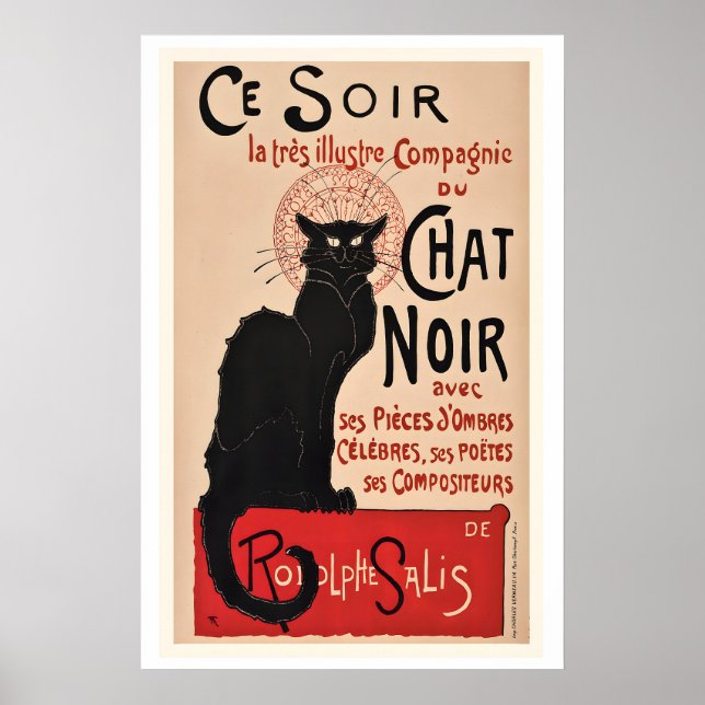 Le Chat Noir Black Cat Vintage Advertising Poster (Front)