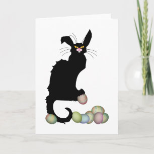 Le Chat Noir Easter Bunny Ears Holiday Card