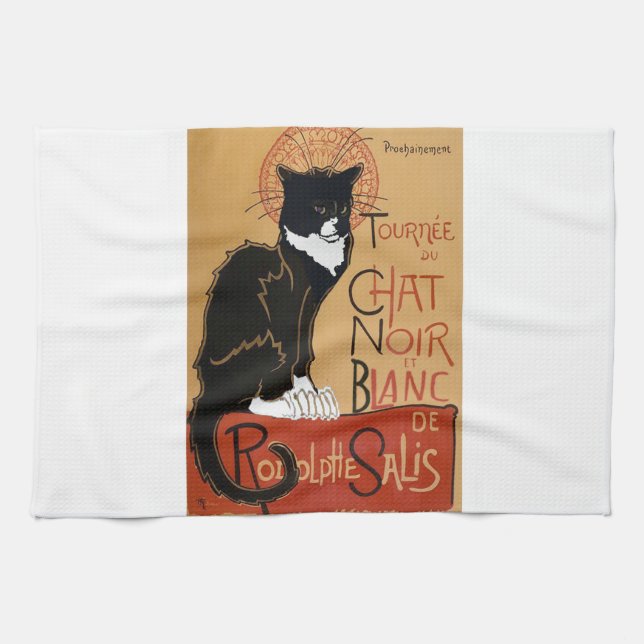 Le Chat Noir et Blanc Kitchen Towel (Horizontal)