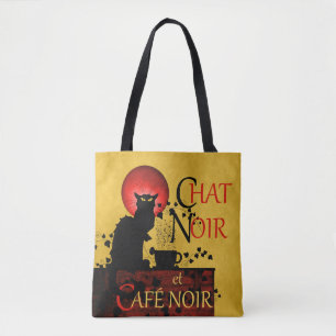 Le Chat Noir et Café Noir Coffee Tote Bag