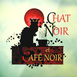 Le Chat Noir et Café Noir Window Cling
