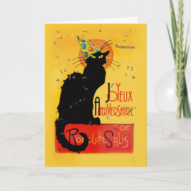 Le Chat Noir Happy Birthday Card (Front)