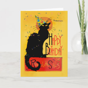 Le Chat Noir - Happy Birthday Greetings Card