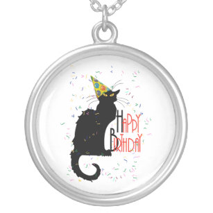 Le Chat Noir - HAPPY BIRTHDAY! Silver Plated Necklace