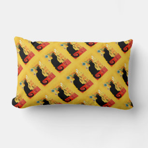 Le Chat Noir Happy New Year Party Lumbar Pillow