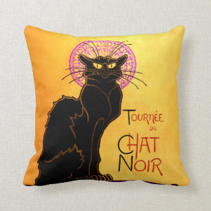 Le Chat Noir in Purple Throw Pillow