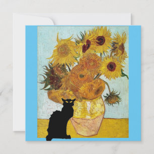 Le Chat Noir in Van Gogh’s Sunflowers Invitation