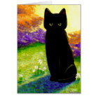 Le chat noir mignon fleurit Creationarts drôle