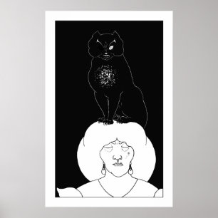 Le chat noir par Aubrey Beardsley Poster Imprimer