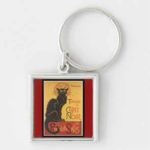LE CHAT NOIR PRINT (French for "The Black Cat") Keychain