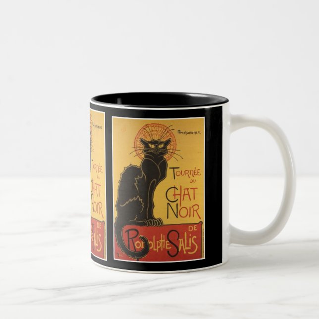 LE CHAT NOIR PRINT Two-Tone COFFEE MUG (Right)