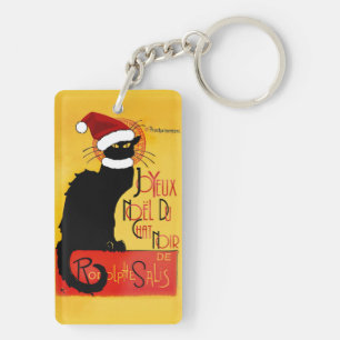 Le Chat Noir Santa Hat Christmas Keychain