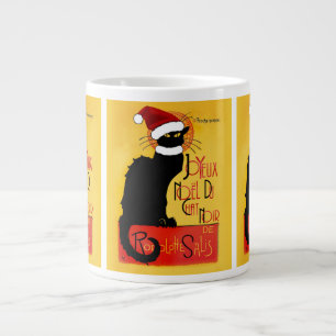 Le Chat Noir Santa Hat Christmas Large Coffee Mug